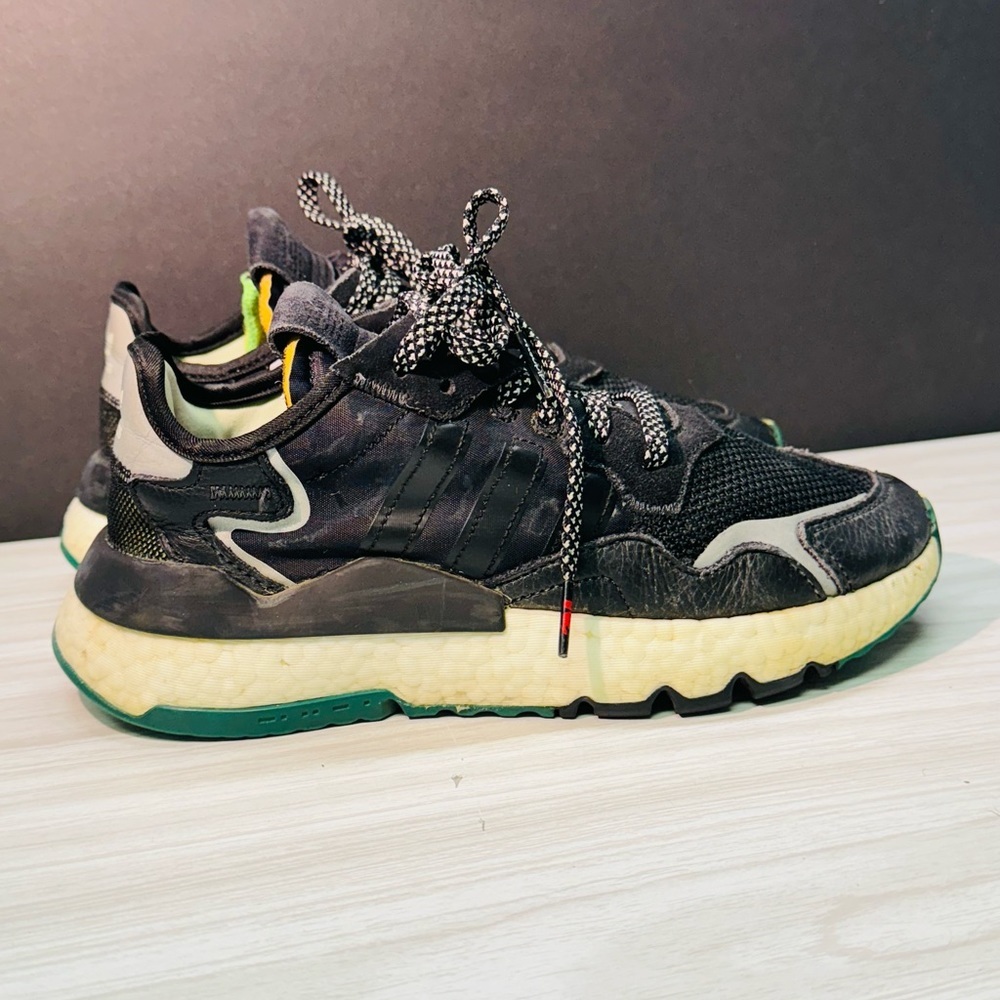 ADIDAS Shoes NITE JOGGER 3M CORE Women's Size 7 Black Carbon Running EE5914